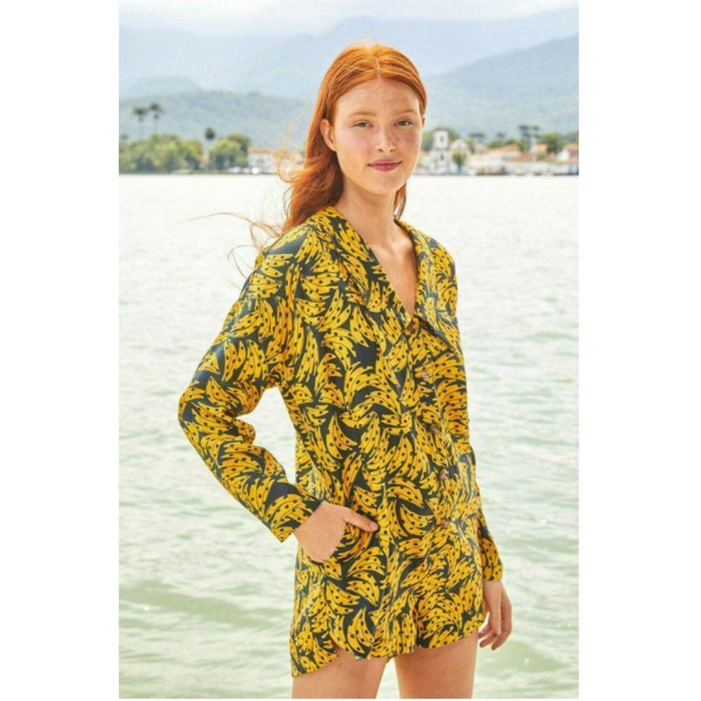 FARM Rio Black Spotted Bananas Romper— Lovely!